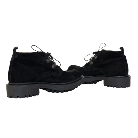 J Crew Rare Suede Chunky Heel Ankle Boots in Black Made in Italy Womens Size 5 - Picture 6 of 12